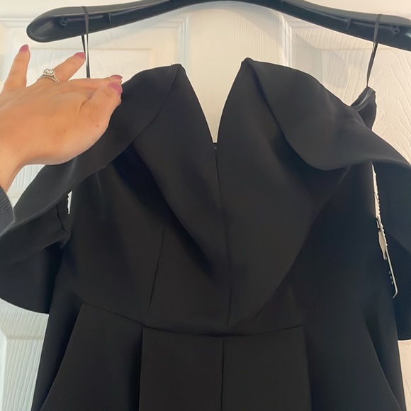 NEW Express Black Off the Shoulder Jumpsuit w/ Pockets - Picture 3 of 7